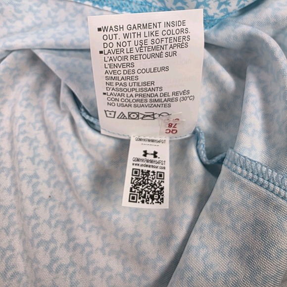Under Armour Playoff 3.0 Printed‎ Golf Polo Shirt Men's Size XL New Sky Blue - Picture 9 of 12